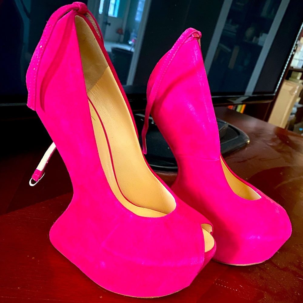 Giuseppe Zanotti Pink Karina No Heel Wedge